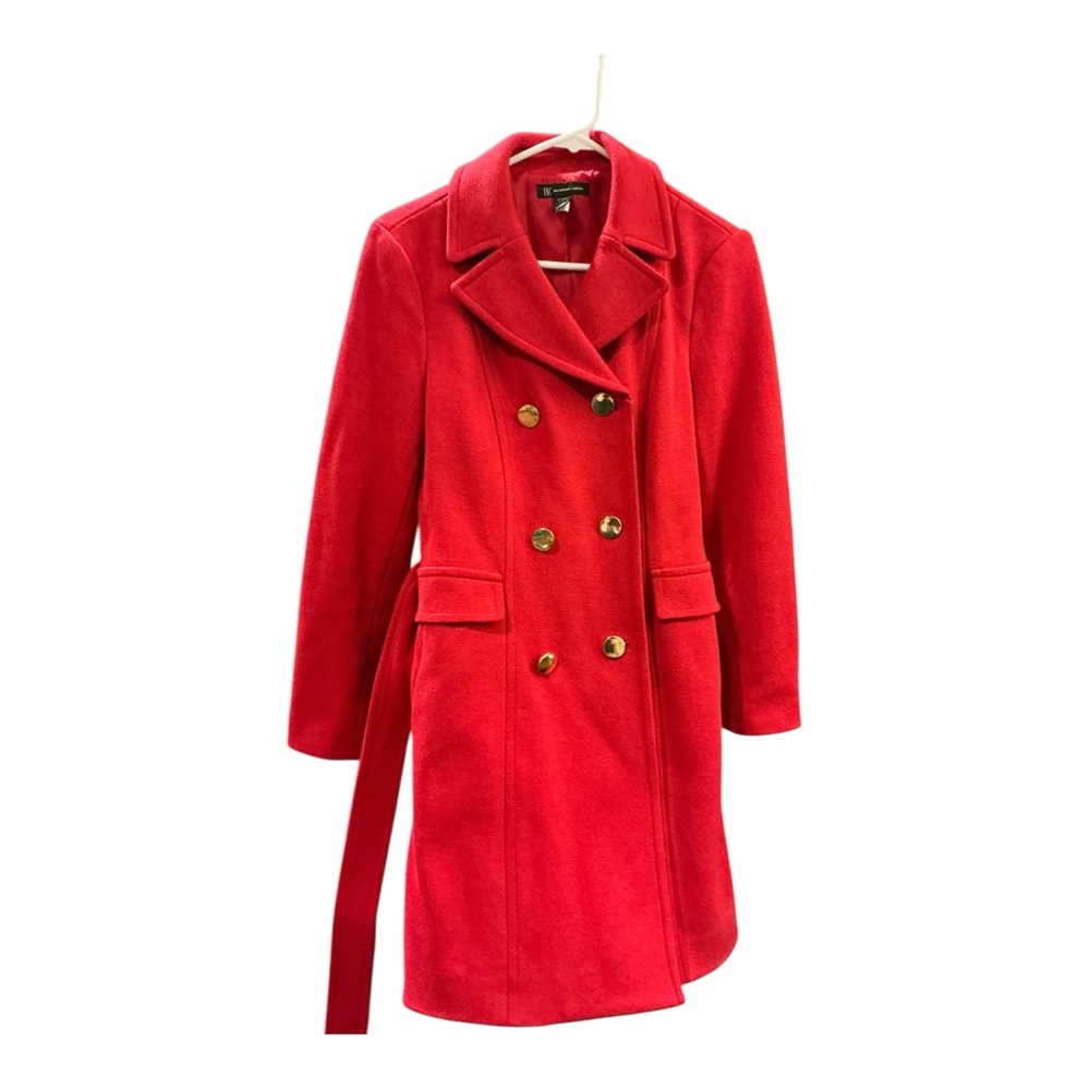 INC International Concepts Vibrant Red Pea Coat